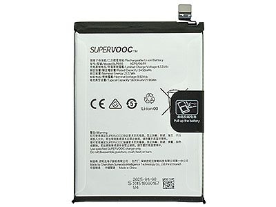 Oppo Reno13 5G - BLPB55 Batteria 5450 mAh Li-Ion + Adesivo **Bulk**