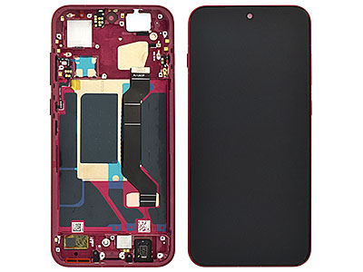 Oppo Find X9 5G - Lcd + Touch Screen + Frame + Tasti Laterali Velvet Red