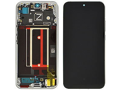 Oppo Reno13 5G - Lcd + Touch Screen + Frame + Tasti laterali Plume White